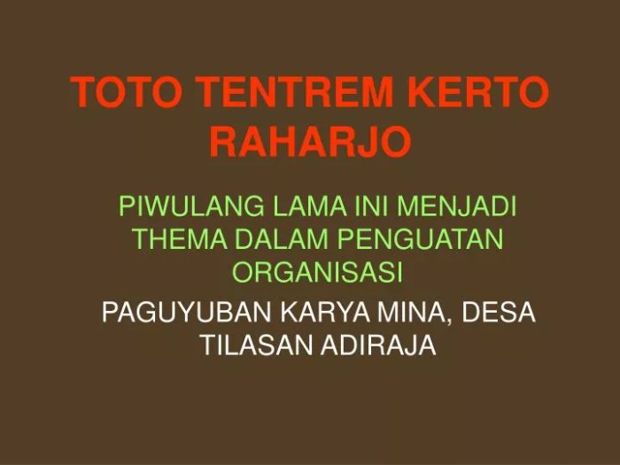 toto titi tentrem kerto raharjo artinya terbaru