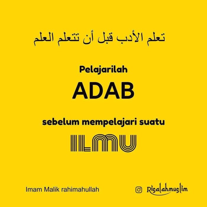 adab itu lebih tinggi dari ilmu