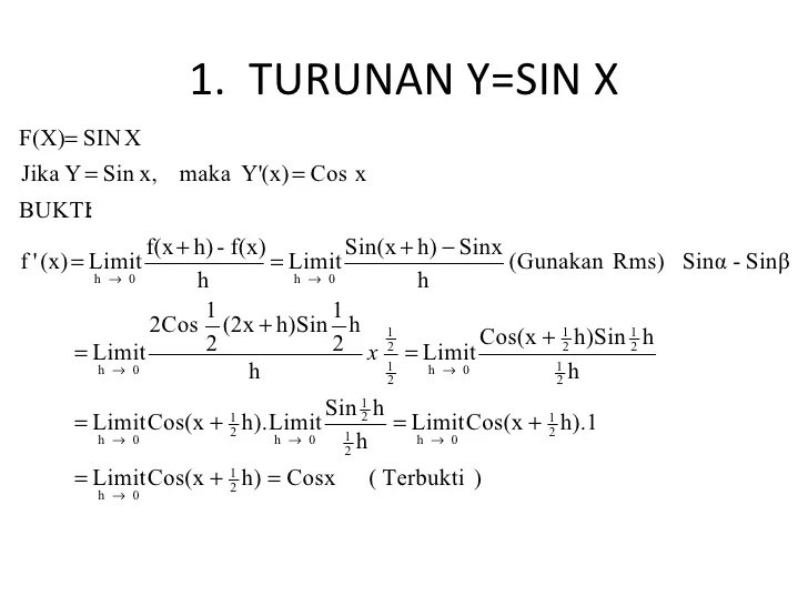 turunan dari y 3 sin x cos x adalah terbaru