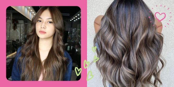 warna rambut coklat campur ungu