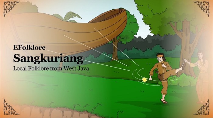 Sangkuriang cerita legenda perahu tangkuban bahasa sunda rakyat dongeng barat gunung kisah carpon sejarah drama dayang sumbi naskah singkat situ