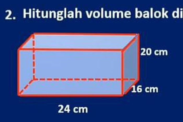 volume balok pada gambar diatas adalah