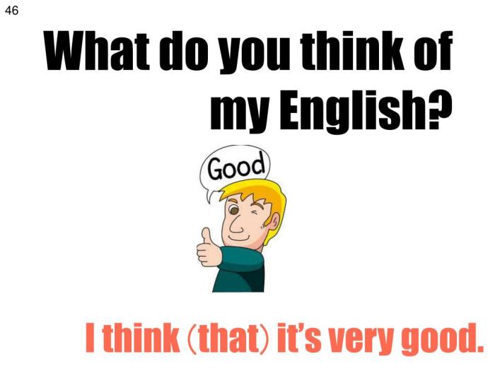 what do you think about english