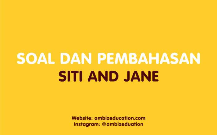 what is happening between siti and jane terbaru