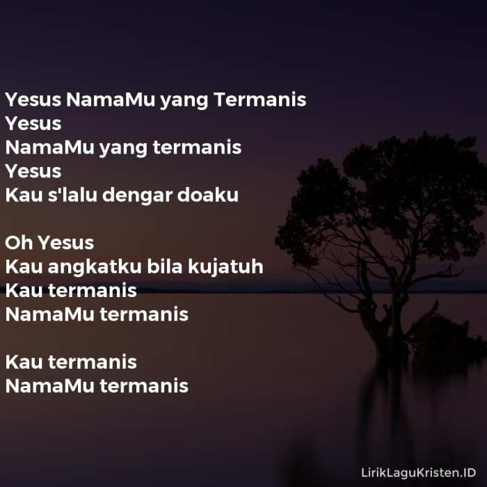 yesus yang termanis lirik