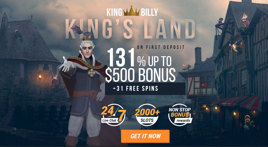 Enjoy a royal feast of bonuses and promotions at King Billy Casino